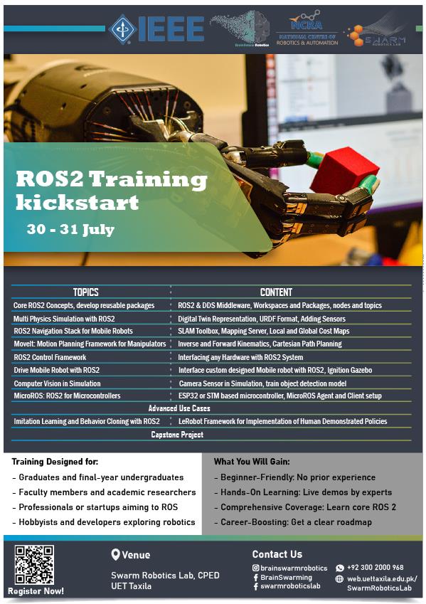 ROS2 Workshop NCRA UET Taxila Detailed Brochure